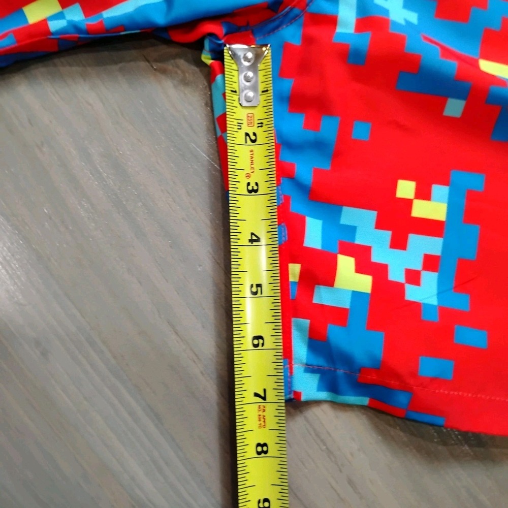 NWT LRG Lifted Research Group Swim Trunks Men's Large Board Shorts Red Pixels - Picture 7 of 8
